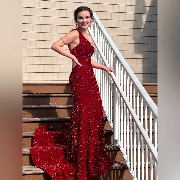 open lace back dress Dark Red V-Neck Tulle Spaghetti Strap Long Prom Dress with Lace